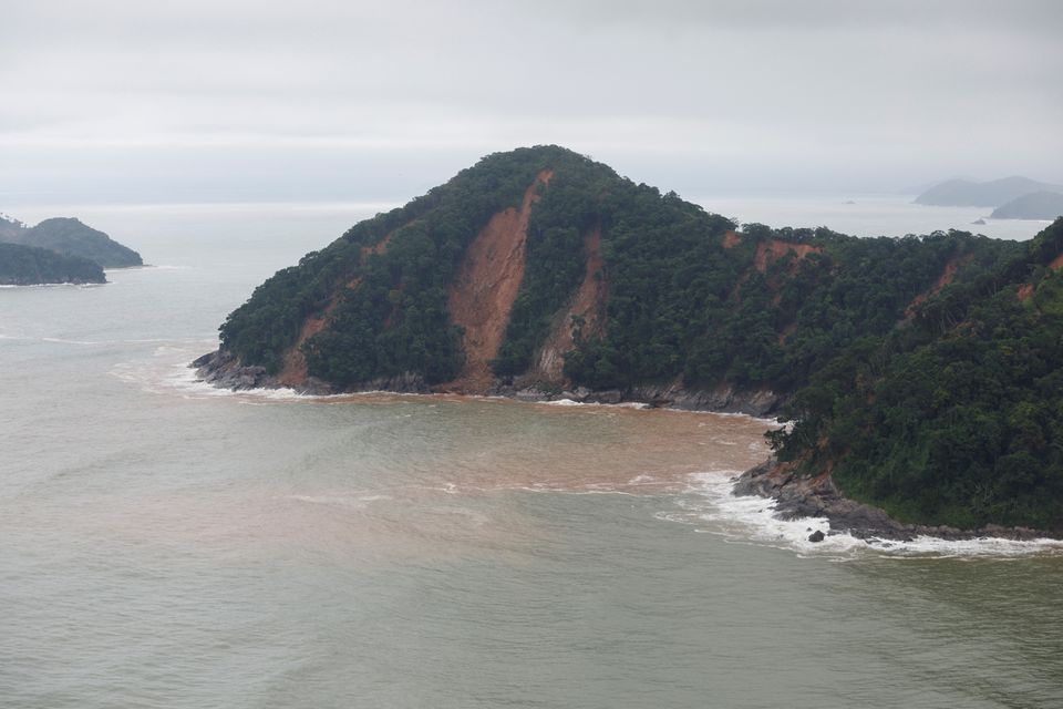 Landslides are seen after severe rainfall in Sao Sebastiao, Brazil, February 20, 2023. Photo: Reuters