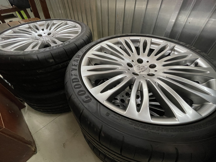 This supplied photo shows the set of wheels and tires from V.H.M.V.'s Maybach after being recovered by the police.