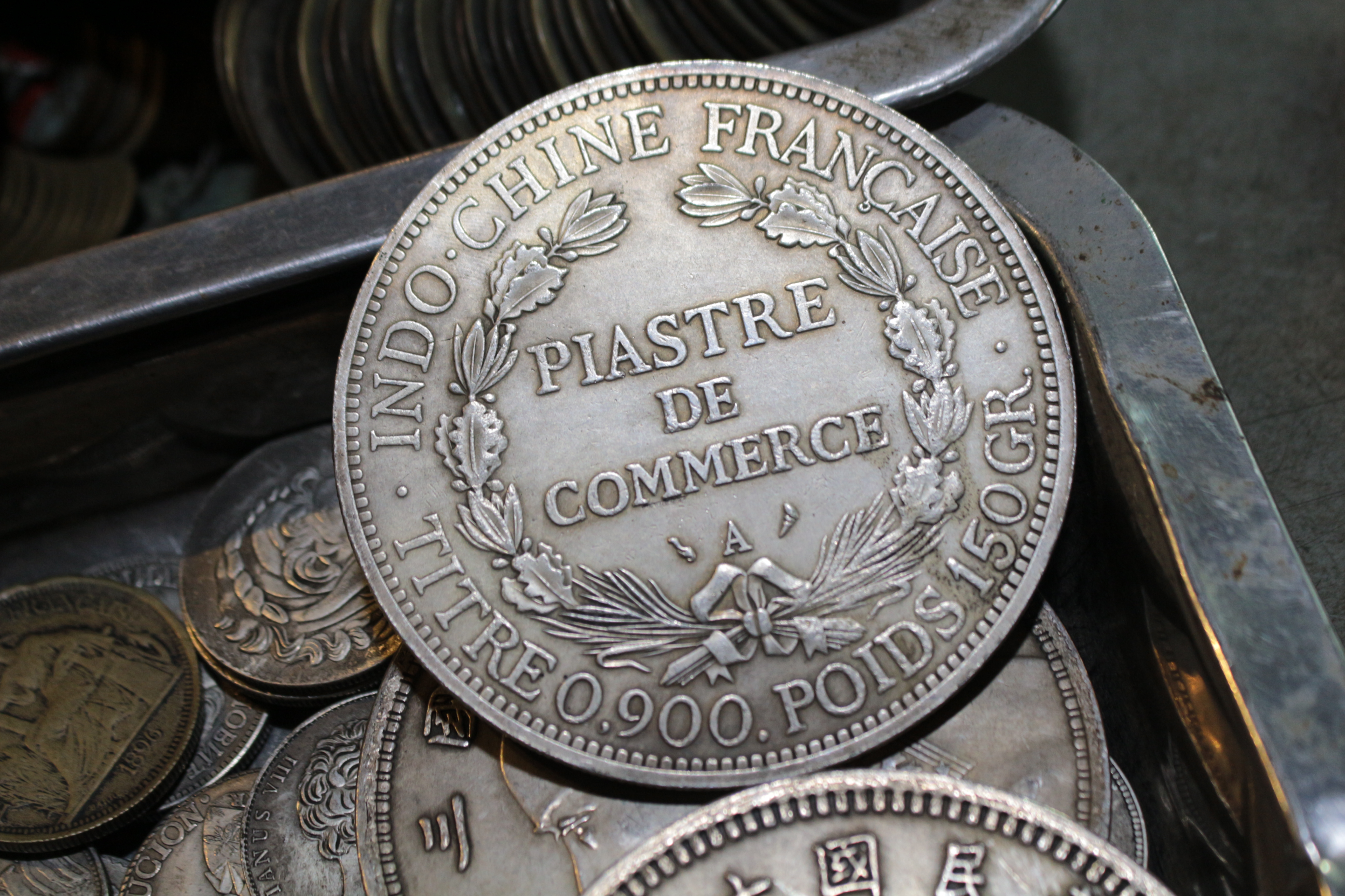 Old coins are sold at Cafe Chợ Đồ Cổ in Binh Thanh District, Ho Chi Minh City. Photo: Ray Kuschert