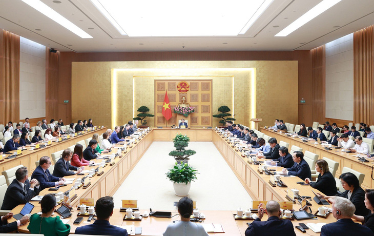 A view of the working session between Vietnamese Prime Minister Pham Minh Chinh and the U.S.-ASEAN Business Council. Photo: Duong Giang / Tuoi Tre