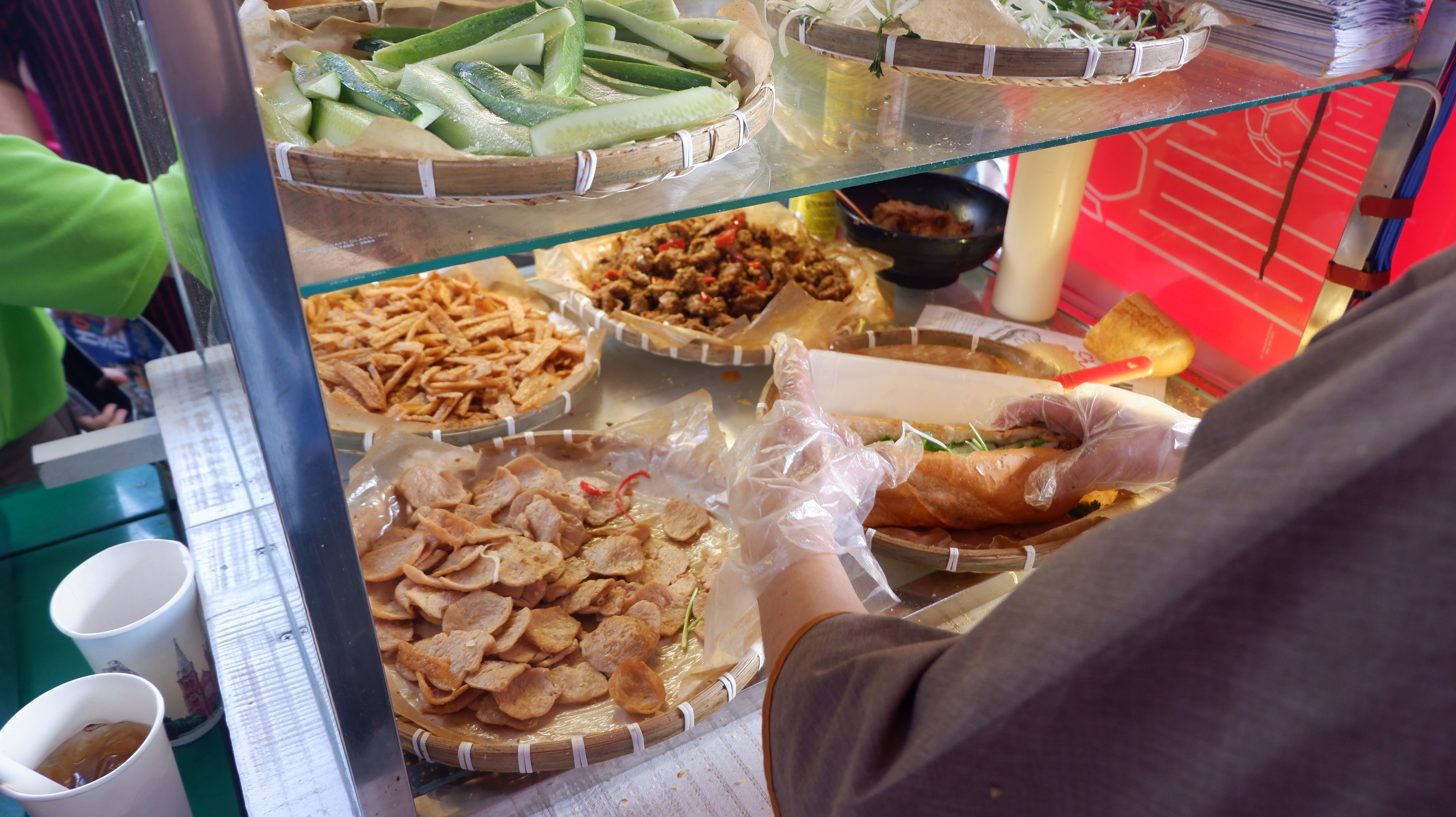 Vegan fillings for banh mi at the booth. Photo: Dong Nguyen / Tuoi Tre News