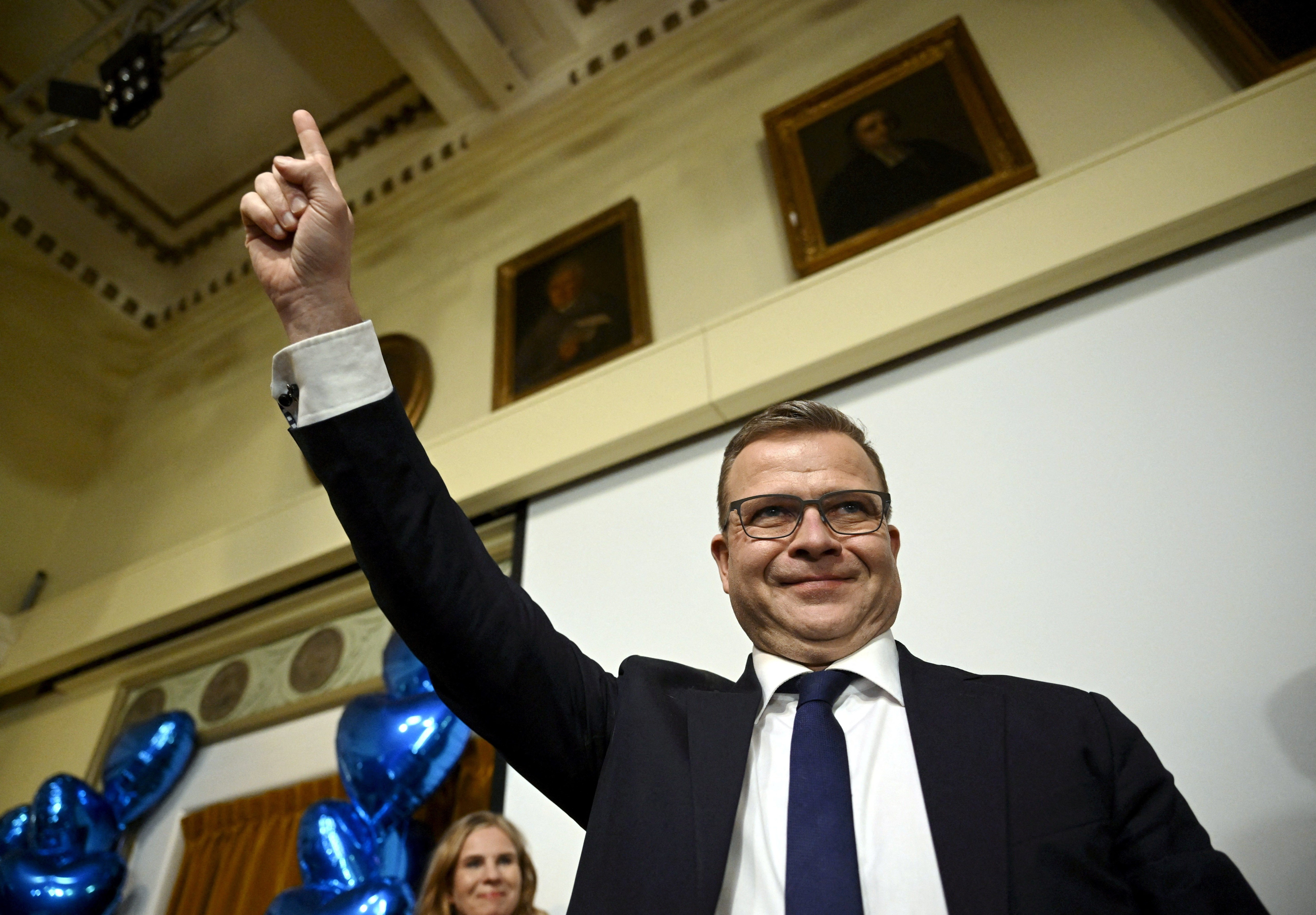 National Coalition Party leader Petteri Orpo celebrates with supporters at the party's parliament election event in Helsinki, Finland April 2, 2023. Photo: Reuters
