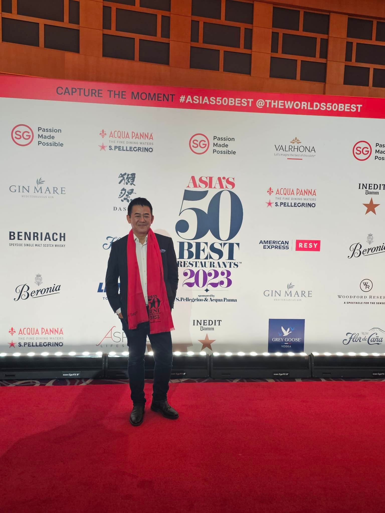 A supplied photo shows chef Peter Cuong Franklin while attending the ceremony to announce Asia's 50 best restaurants in Singapore on March 28, 2023.