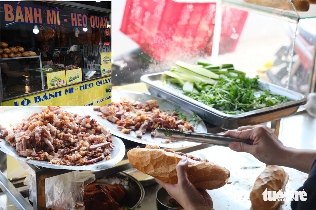 Homemade roasted pork at the Banh Mi A Cuu located on Phan Van Tri Street, Go Vap District, Ho Chi Minh City. Photo: Ngoc Phuong / Tuoi Tre