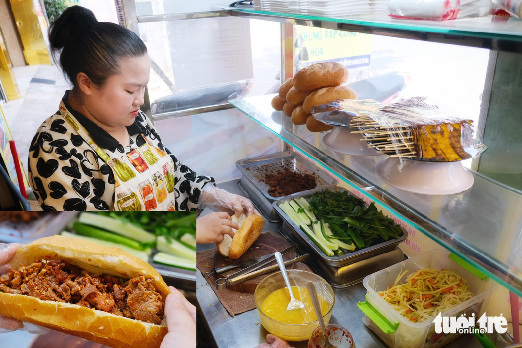 A Cambodian-style banh mi stand on Nguyen Van Luong Street, Go Vap District, Ho Chi Minh City. Photo: Ngoc Phuong / Tuoi Tre