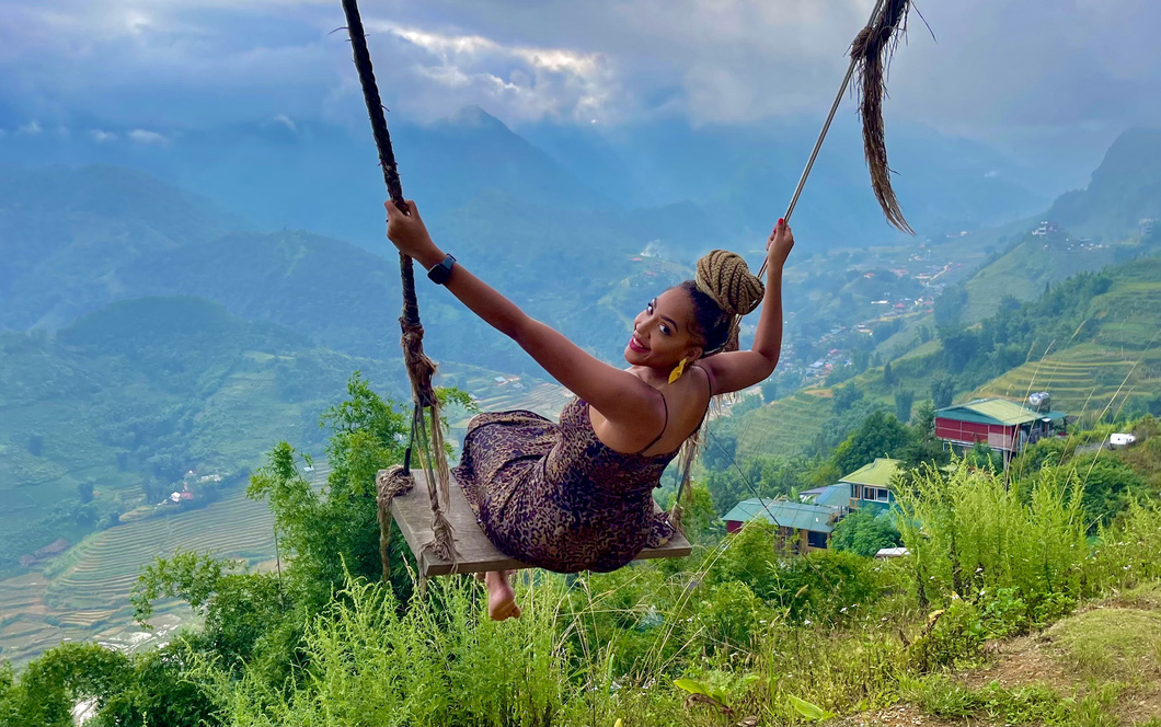 Jordanna Sanderson enjoys a moment in Vietnam. Photo: Supplied