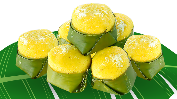 Tasty and eye-catching steamed palm sugar rice cakes. Photo: An Giang Department of Culture, Sports, Tourism