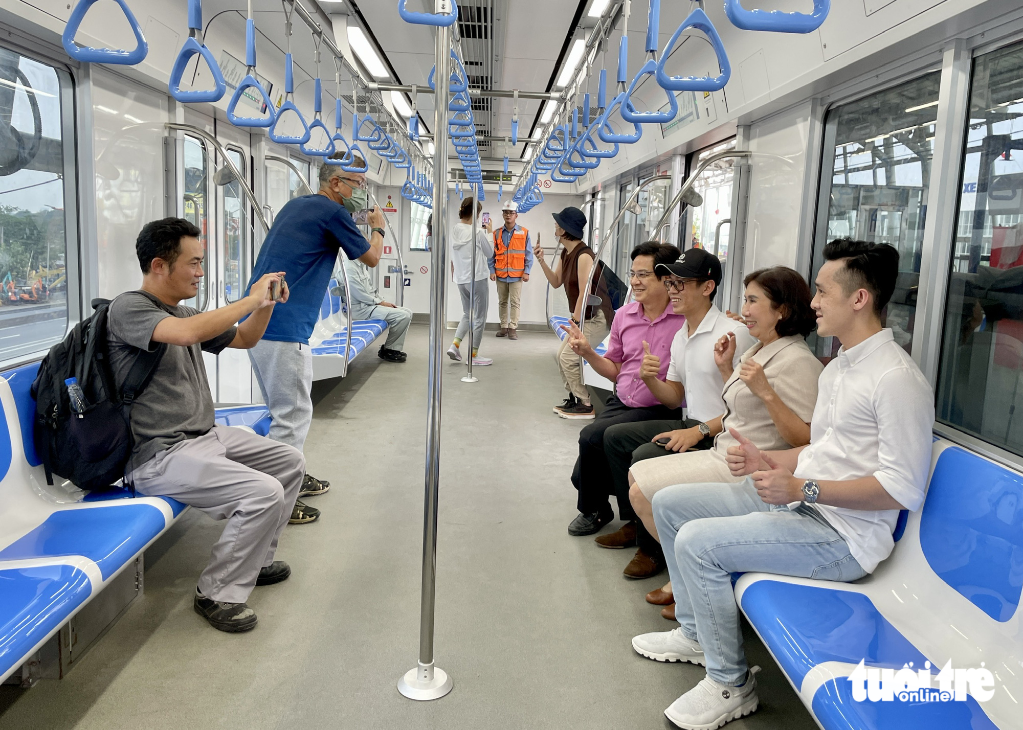 Residents on a train on the first metro line in Ho Chi Minh City. Photo: Chau Tuan / Tuoi Tre