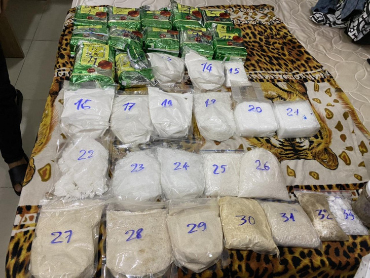A huge volume of narcotics was confiscated by the police in Ho Chi Minh City. Photo: Supplied by police
