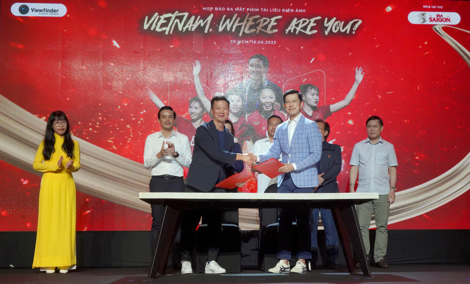Delegates attend the press conference of the ‘Vietnam, Where are you?’ documentary about the Vietnamese national women’s football team in Ho Chi Minh City, June 16, 2023. Photo: Supplied