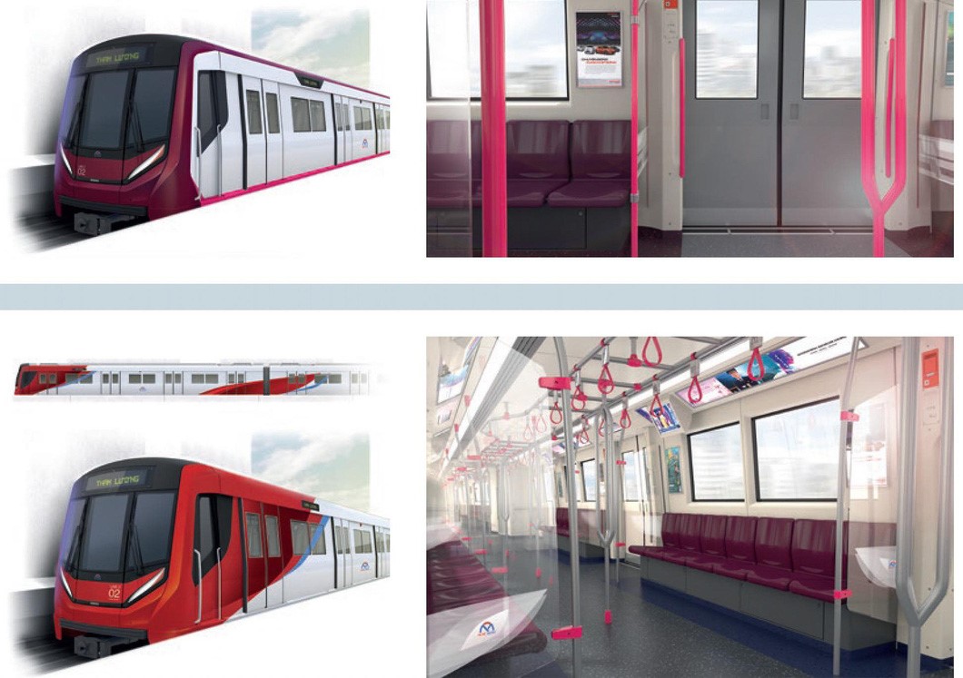 The design of trains of the second metro line in Ho Chi Minh City.