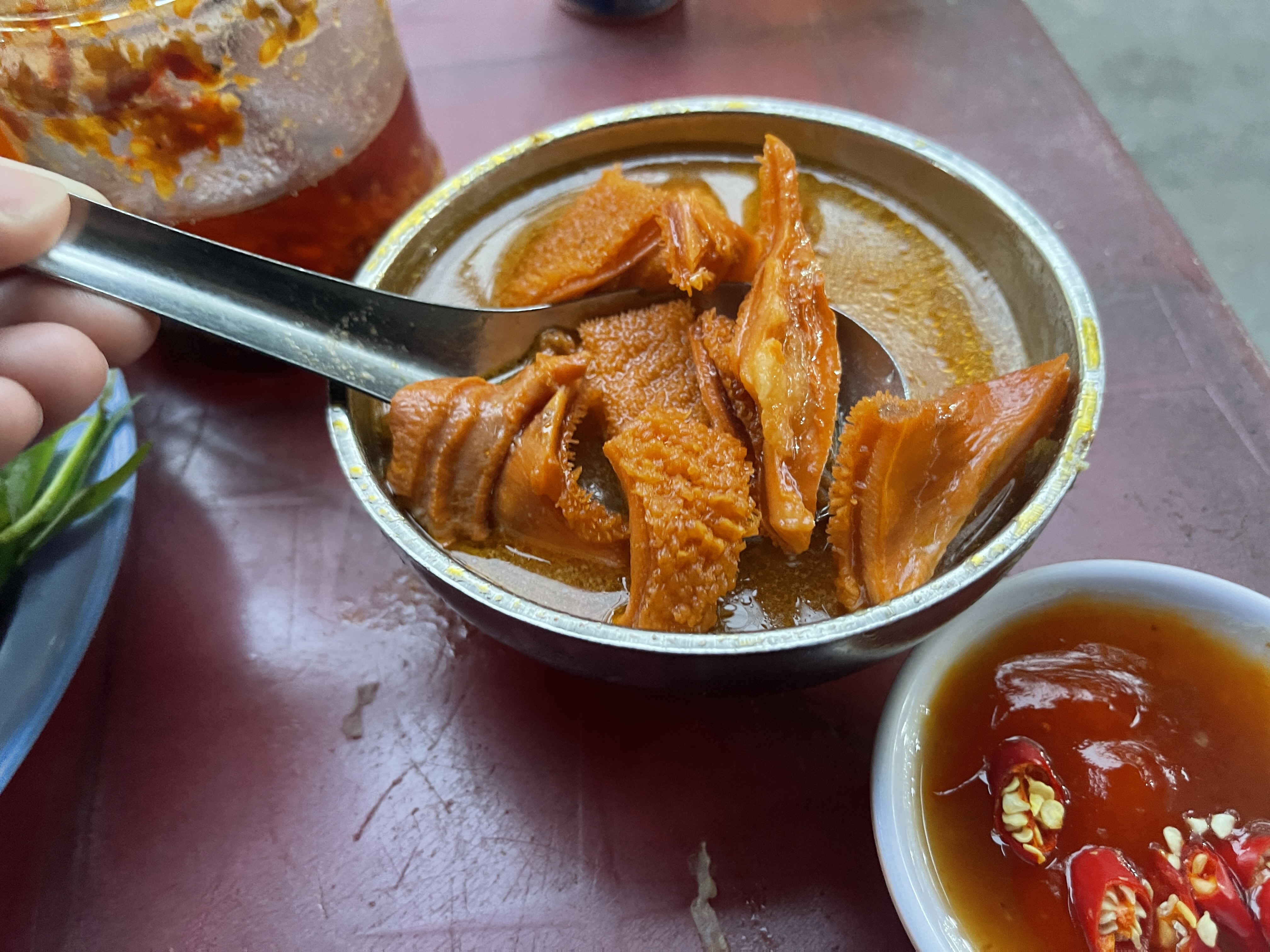 Beef offal is cooked into 'phá lấu' at a shop in District 11, Ho Chi Minh City. Photo: Dong Nguyen / Tuoi Tre News