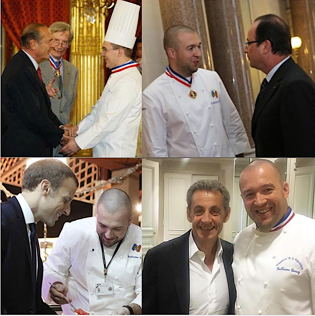 Guillaume Gomez and the four French presidents he has served. Photo: Twitter