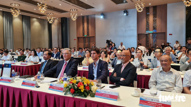 The press conference held in Quy Nhon City of Vietnam’s south-central Binh Dinh Province on July 9, 2023 to launch the 2024 Grand Prix of Binh Dinh is seen in this image. Photo: Lam Thien / Tuoi Tre