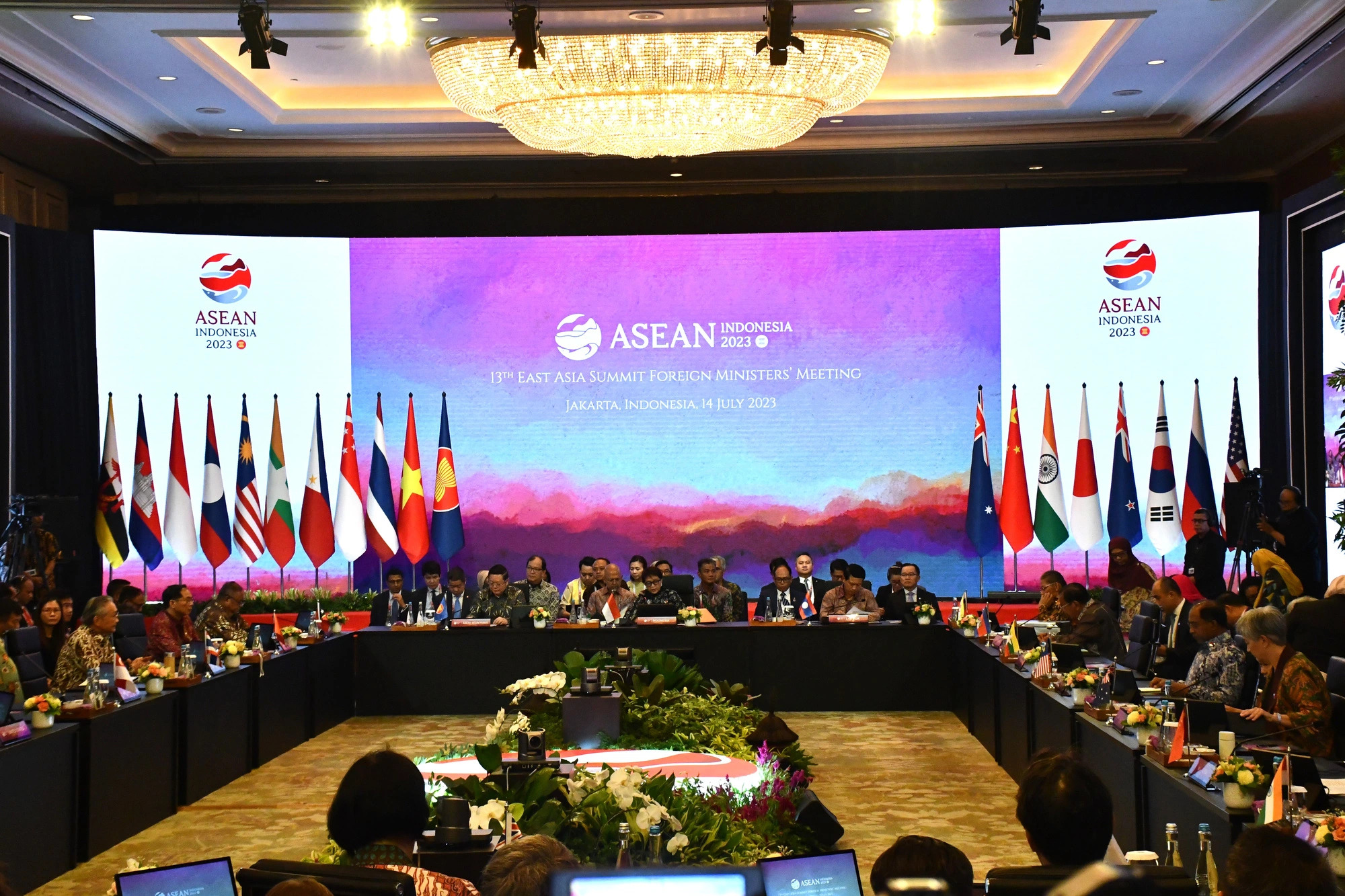 An overview of the 13th East Asia Summit (EAS) Foreign Ministers’ Meeting held in Indonesia, July 14, 2023. Photo: Vietnam’s Ministry of Foreign Affairs