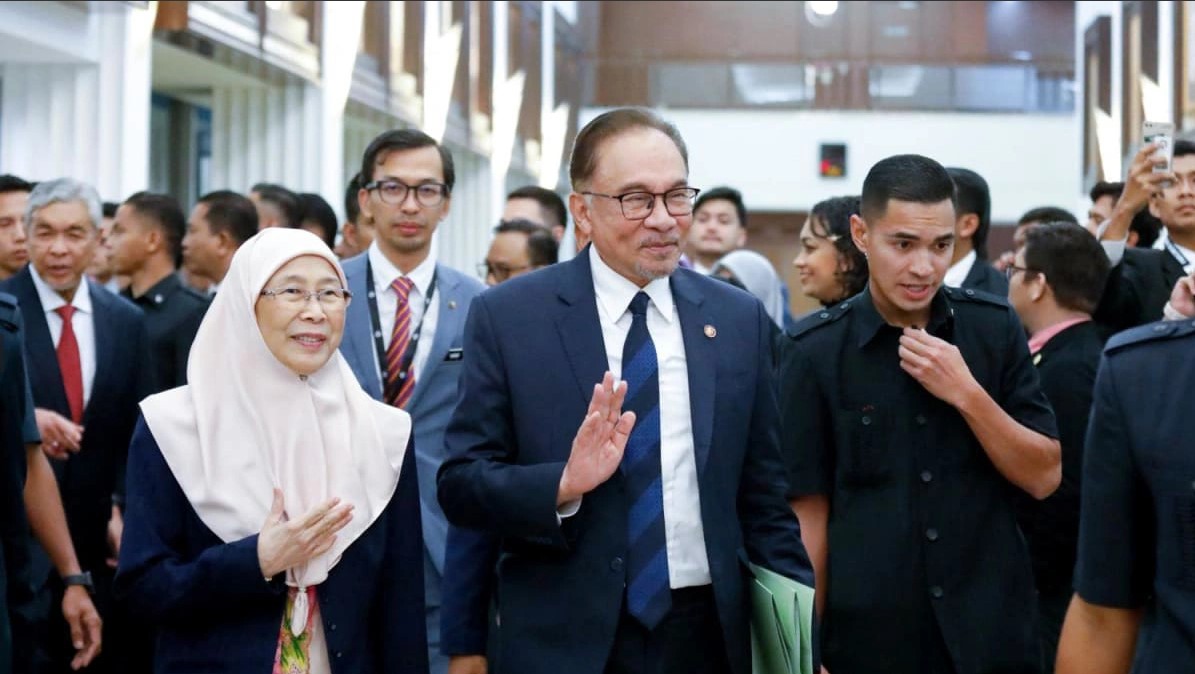 Malaysian Prime Minister Anwar Ibrahim and his spouse. Photo: AFP