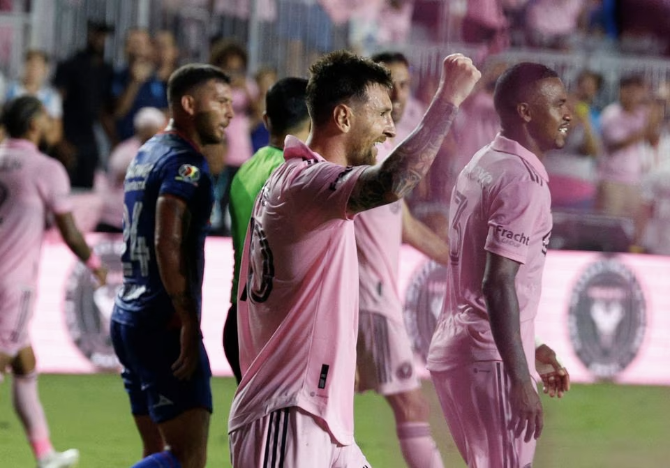 Soccer Football - Leagues Cup - Group J - Inter Miami v Cruz Azul - DRV PNK Stadium, Fort Lauderdale, Florida, United States - July 21, 2023 Inter Miami's Lionel Messi celebrates scoring their second goal. Photo: Reuters