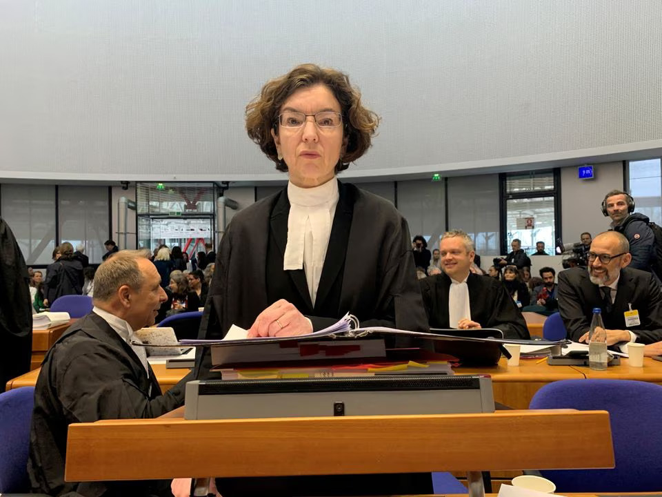 A lawyer for the association Senior Women for Climate Protection, Jessica Simor, prepares to address the court at the European Court of Human Rights in Strasbourg, France March 29, 2023. Photo: Reuters