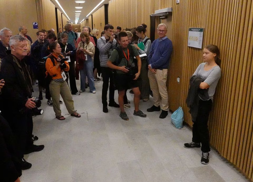 Climate activist Greta Thunberg waits at the District Court in Malmo, Sweden, July 24, 2023. Photo: Reuters