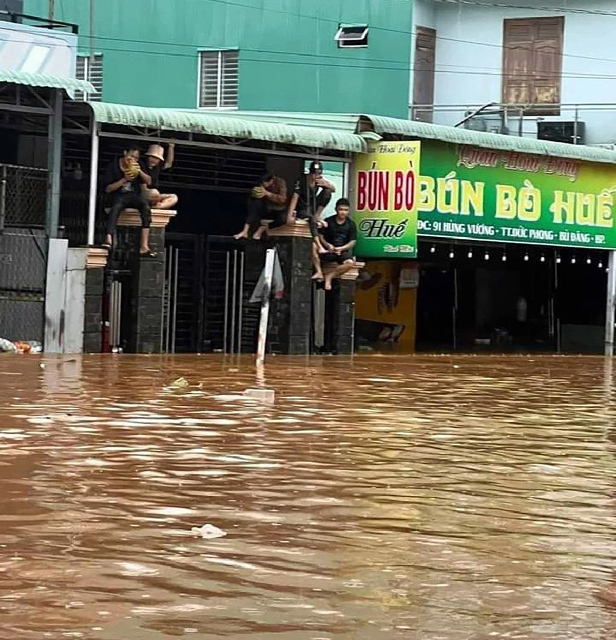 Many houses located along Dak Woa stream in Bu Dang District, Binh Phuoc Province, southern Vietnam, were heavily flooded on July 27, 2023. Photo: An Binh / Tuoi Tre