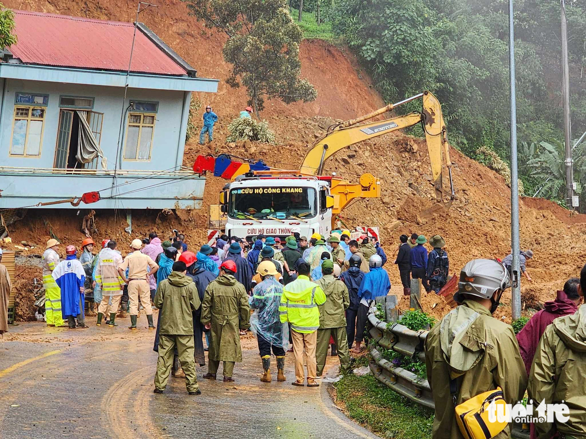 The scene of the fatal landslide, which took place in Lam Dong Province, Vietnam’s Central Highlands July 30, 2023. Photo: Son Dinh / Tuoi Tre