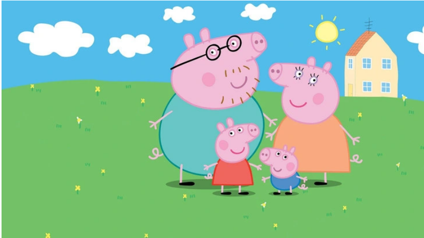 A screenshot of a scene in Peppa Pig animation series produced by Entertainment One UK Limited.