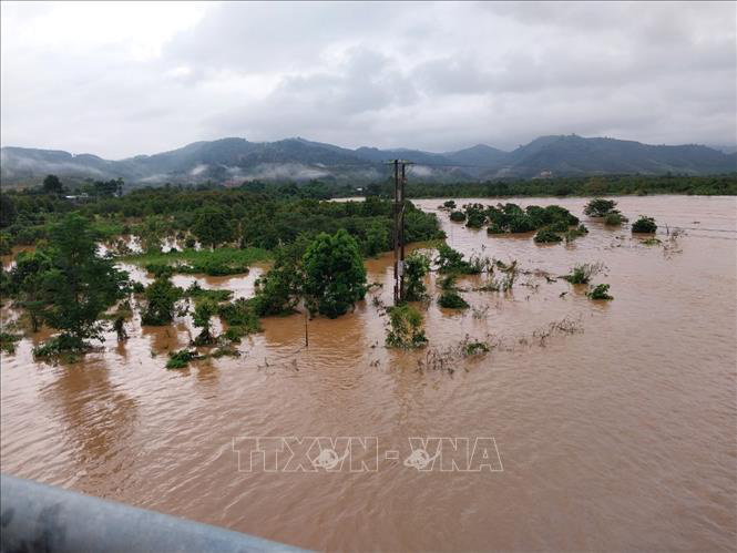 A farming area is flooded due to a heavy downpour in Lam Dong Province, located in Vietnam’s Central Highlands region, August 3, 2023. Photo: Vietnam News Agency