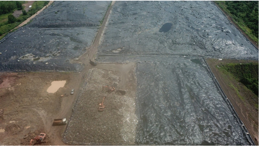 An aerial view of a corner of the Quang Trung waste treatment complex in Thong Nhat District, Dong Nai Province. Photo: H.M. / Tuoi Tre