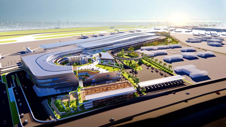 An artist’s impression of the T3 passenger terminal at Tan Son Nhat International Airport in Ho Chi Minh City which is inspired by ‘ao dai’ (Vietnamese traditional costume). Photo: ACV