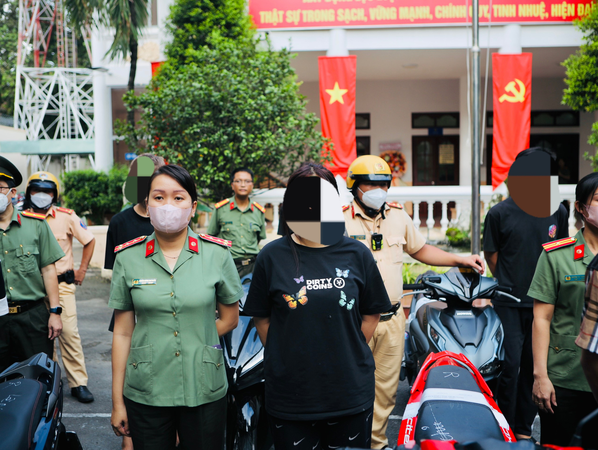 Police officers detain individuals participating in illegal motorbike racing in Ho Chi Minh City. Photo: Supplied