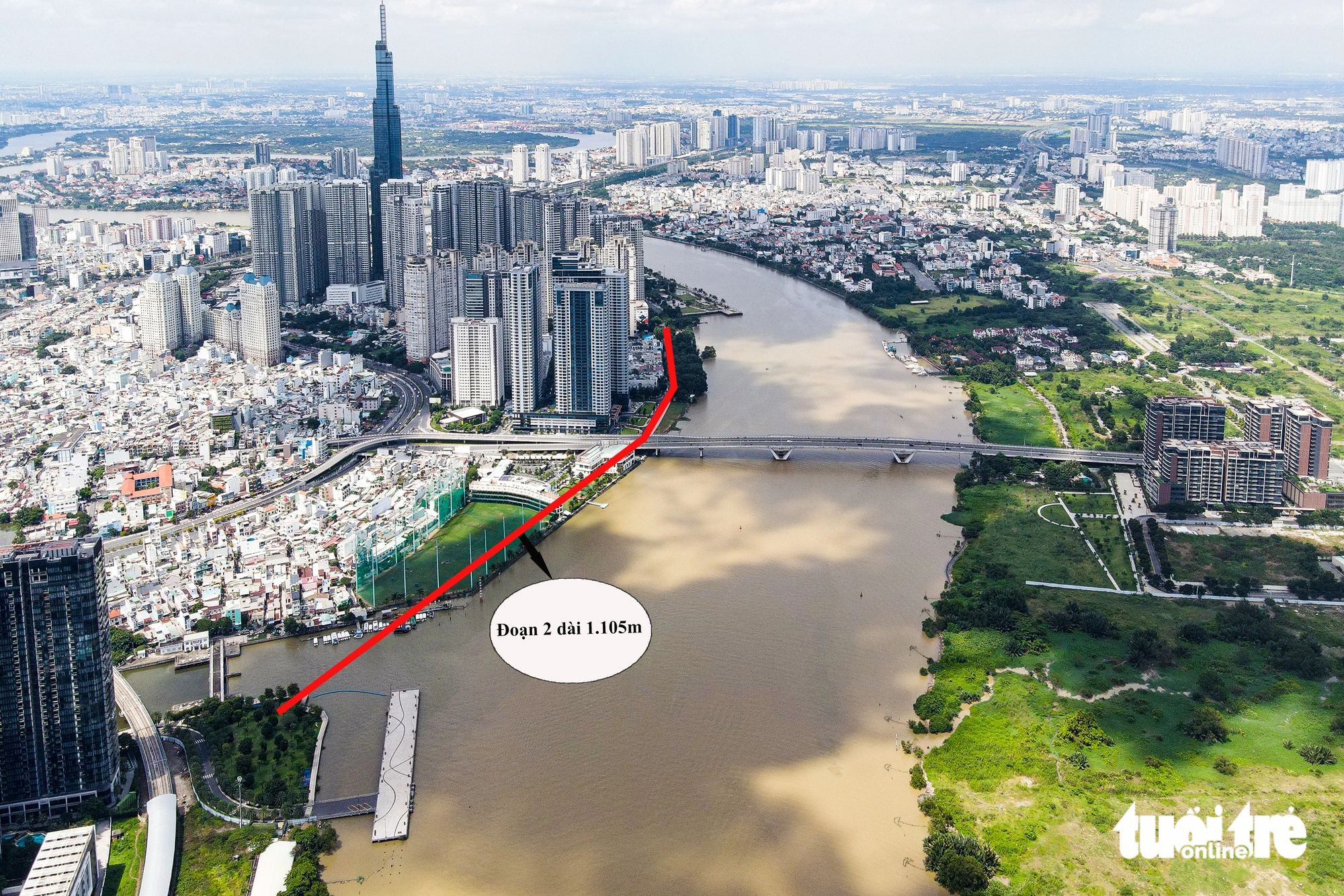A panoramic view of the Saigon River section in Ho Chi Minh City. Photo: Tuoi Tre