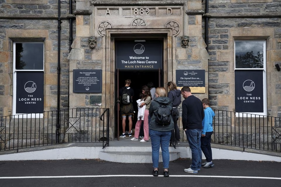 People wait to enter The Loch Ness Centre as volunteers take part in the largest Loch Ness Monster hunt for 50 years in Scotland, Britain, August 27, 2023. Photo: Reuters