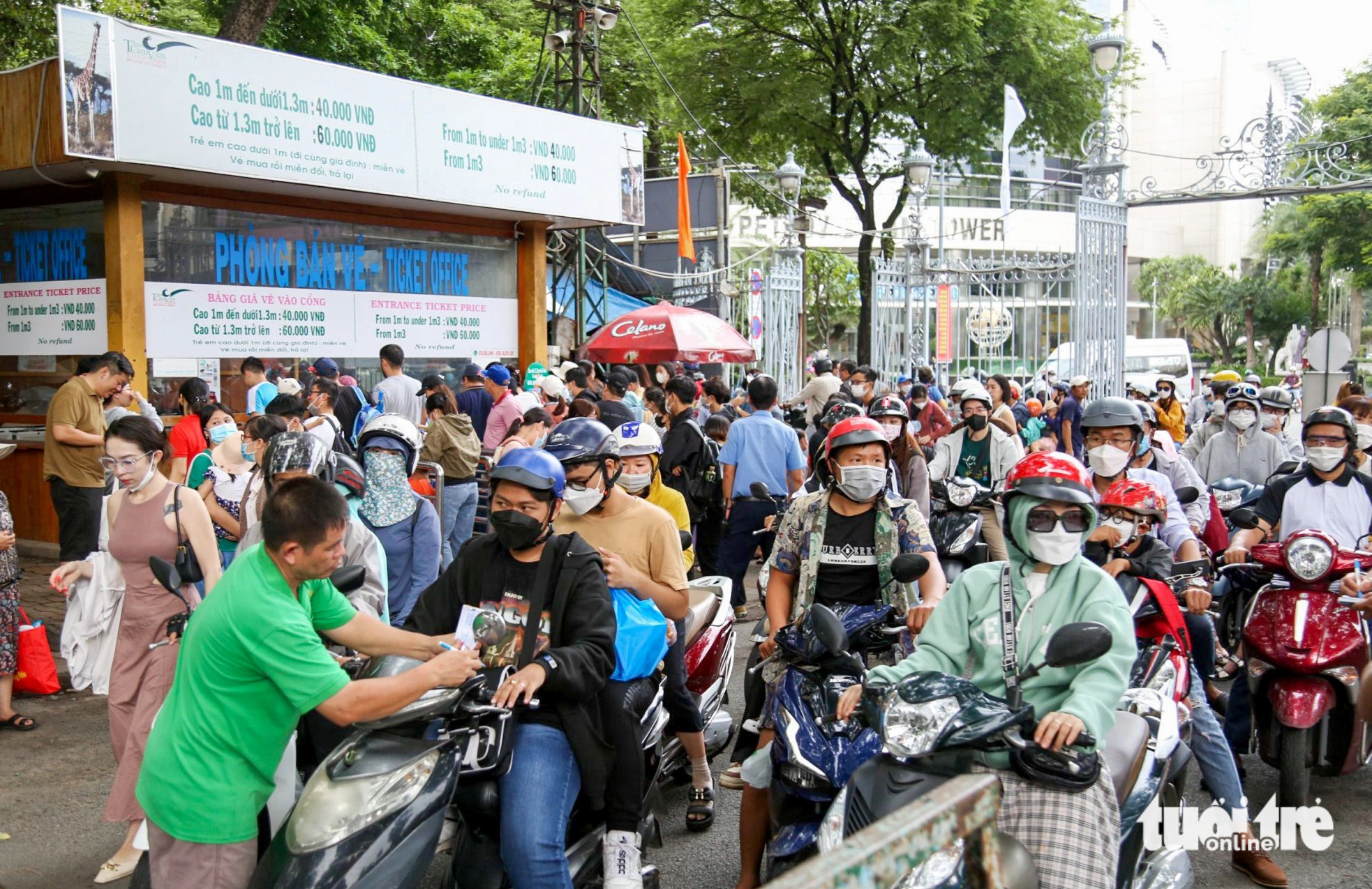 Vehicles make entrance to the parking lot at the Saigon Zoo and Botanical Gardens in District 1, Ho Chi Minh City, September 1, 2023. Photo: Tuoi Tre