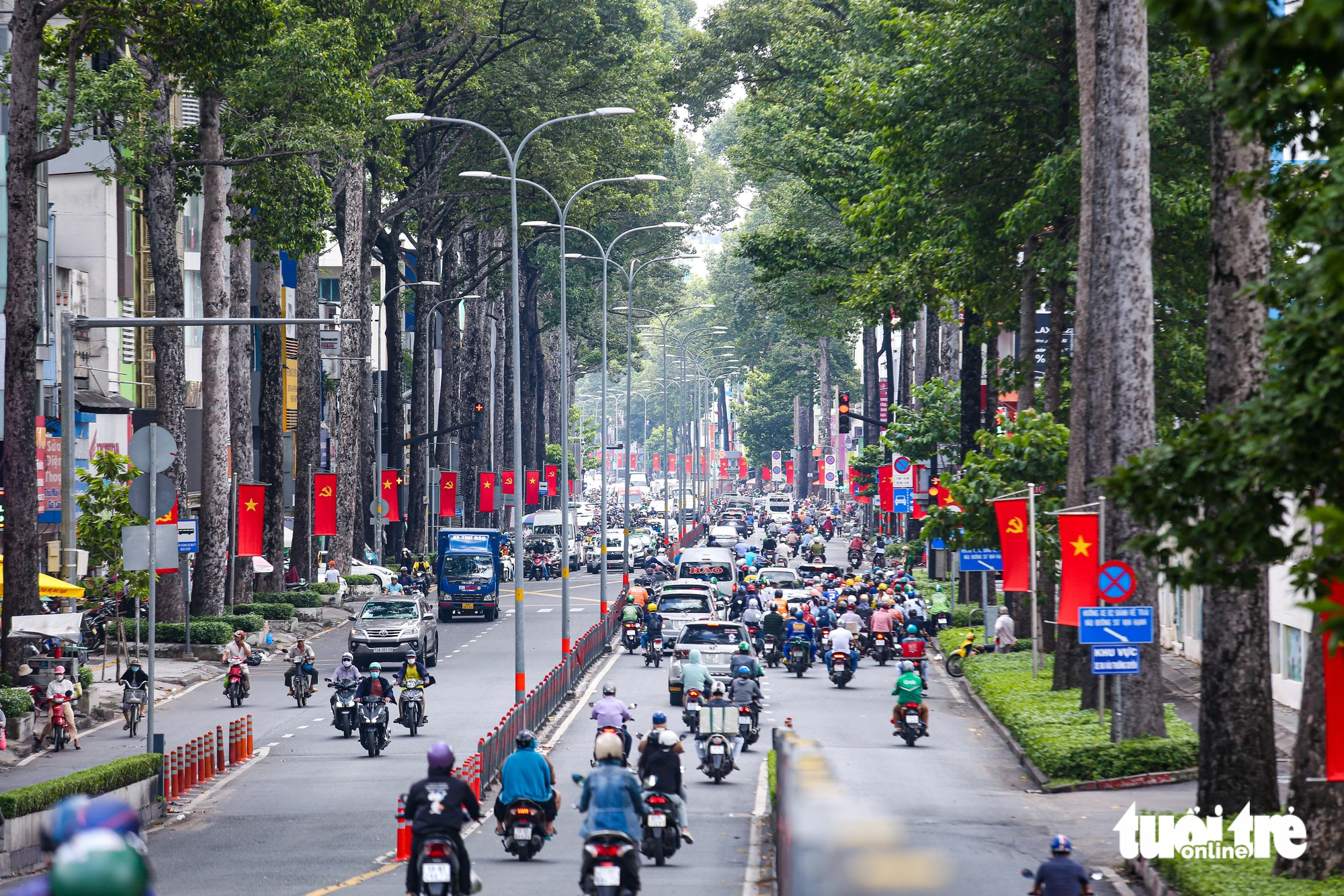 A Ba Thang Hai Street section in District 10, Ho Chi Minh City above which the railway has been proposed to run.