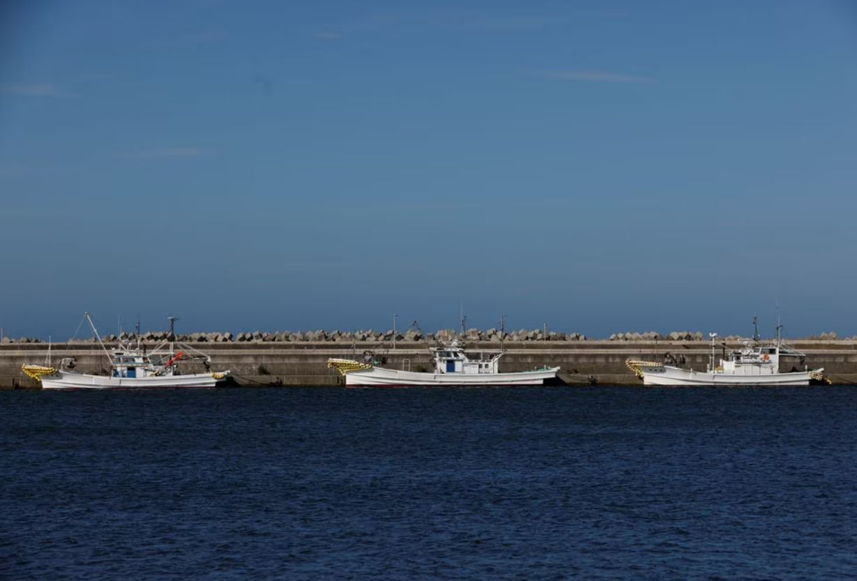 Fishing boats are anchored at a fishing port in Soma, about 45 km away from the tsunami-crippled Fukushima Daiichi nuclear plant discharging treated radioactive water into the ocean, Fukushima Prefecture, Japan, August 31, 2023. Photo: Reuters