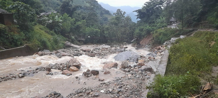 The scene after a flash flood swept through  Lien Minh Commune in Sa Pa Town, Lao Cai Province, northern Vietnam, September 13, 2023. Photo: A.Lien / Tuoi Tre