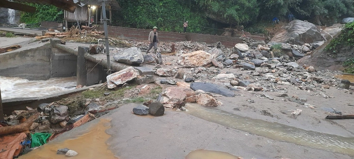 The scene after a flash flood swept through  Lien Minh Commune in Sa Pa Town, Lao Cai Province, northern Vietnam, September 13, 2023. Photo: A.Lien / Tuoi Tre
