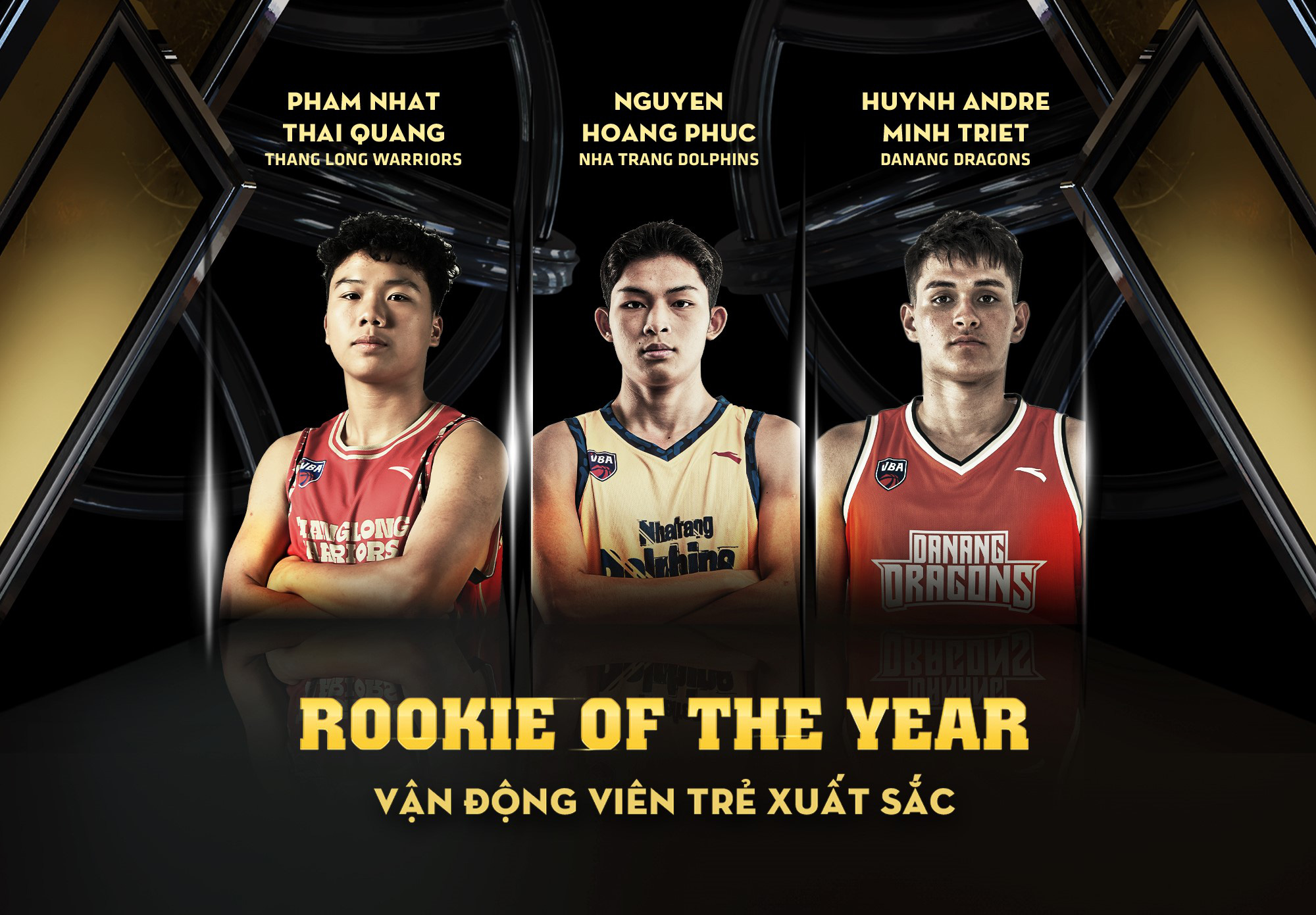The nominee list for the ‘Rookie of the Year’ award at the 2023 VBA. Photo: VBA