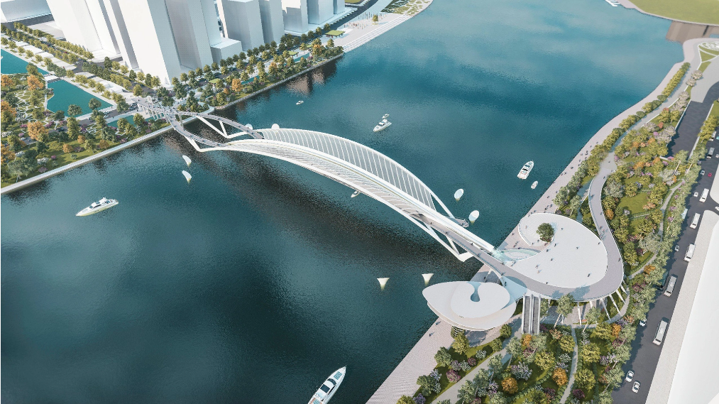 An artist’s impression of a pedestrian bridge across the Saigon River in Ho Chi Minh City.