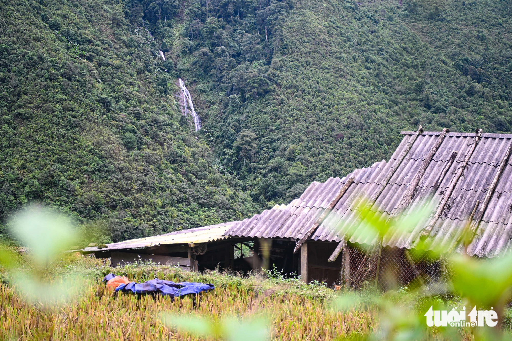 Stunning waterfalls on the way to Lung Cung Mountain. Photo: Hong Quang / Tuoi Tre