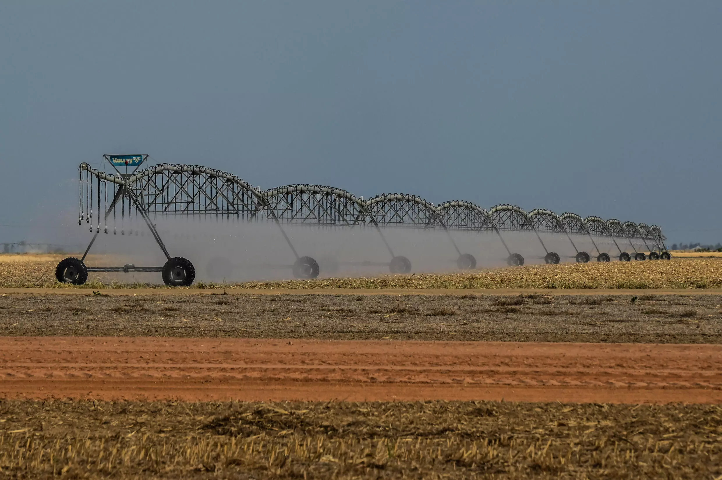 An irrigation system is seen on a farm, in Sao Desiderio, western Bahia state, Brazil, taken on September 28, 2023. Photo: AFP