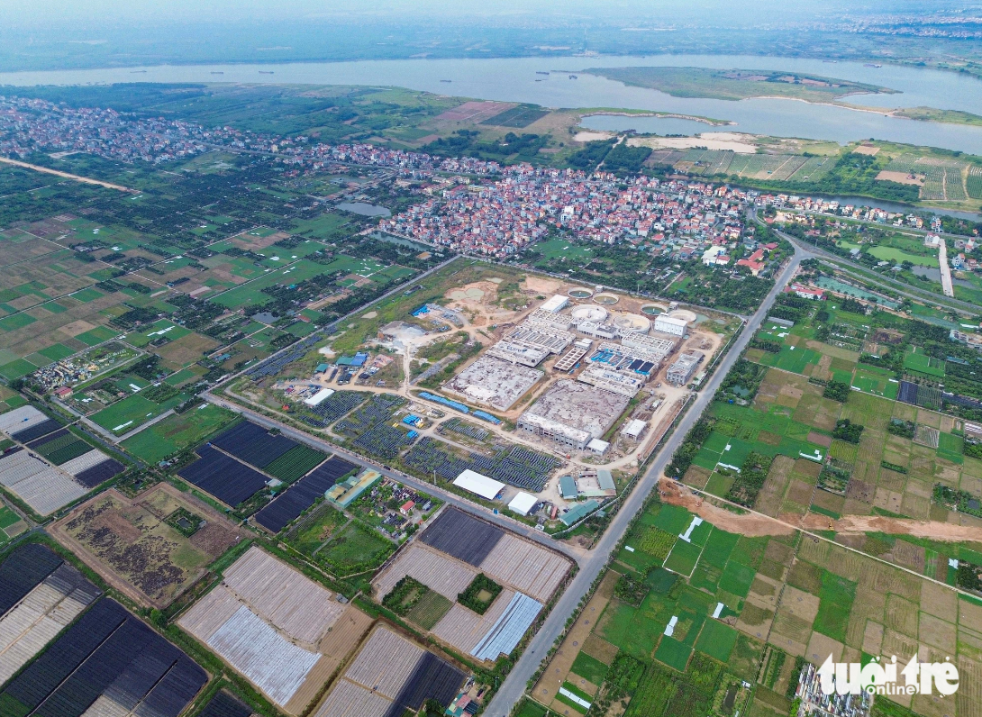 The Red River surface water treatment facility project is set to carry a price tag of some VND3.7 trillion ($150.4 million), and covers 20.5 hectares of land in Dan Phuong District, Hanoi. Photo: Hong Quang / Tuoi Tre